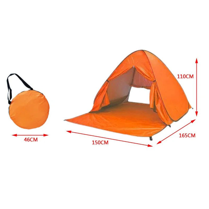 Automatische instant pop - up strandtent - UV - bescherming & waterdicht met deurgordijn - Bivakshop