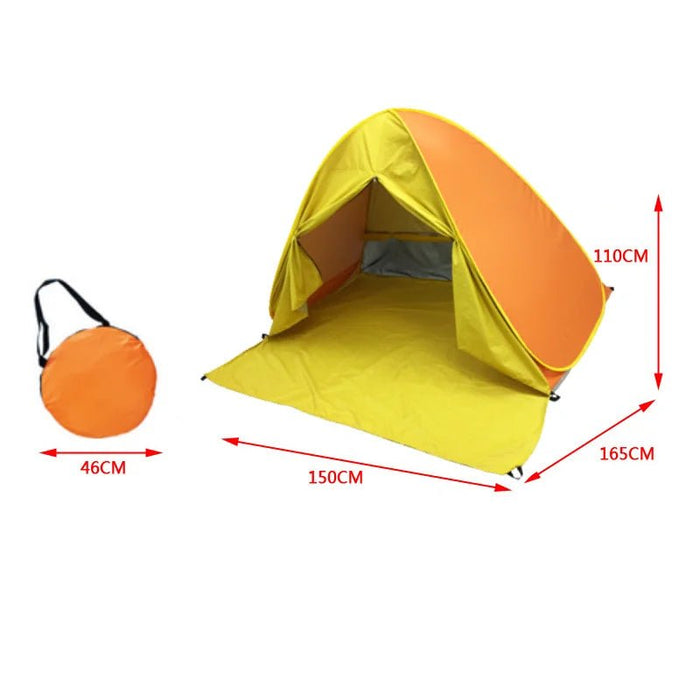 Automatische instant pop - up strandtent - UV - bescherming & waterdicht met deurgordijn - Bivakshop