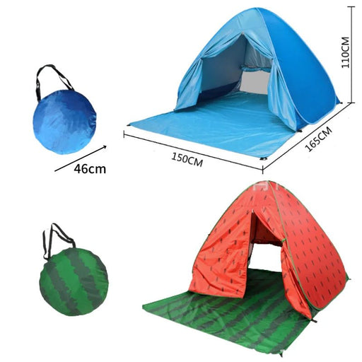 Automatische instant pop - up strandtent - UV - bescherming & waterdicht met deurgordijn - Bivakshop