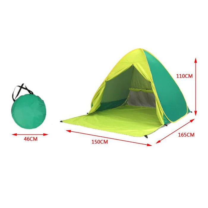 Automatische instant pop - up strandtent - UV - bescherming & waterdicht met deurgordijn - Bivakshop