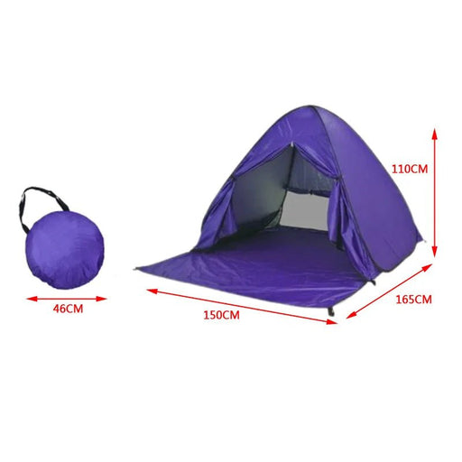Automatische instant pop - up strandtent - UV - bescherming & waterdicht met deurgordijn - Bivakshop