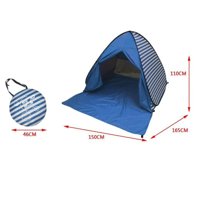 Automatische instant pop - up strandtent - UV - bescherming & waterdicht met deurgordijn - Bivakshop