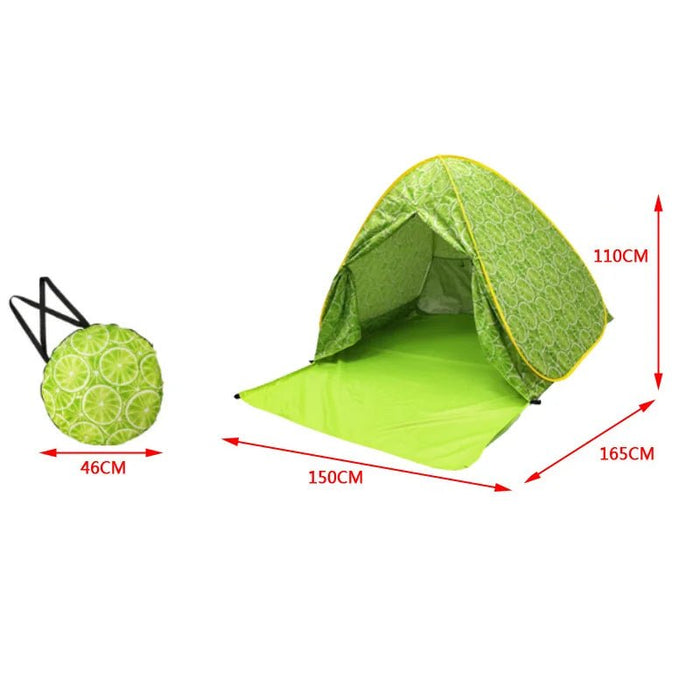 Automatische instant pop - up strandtent - UV - bescherming & waterdicht met deurgordijn - Bivakshop