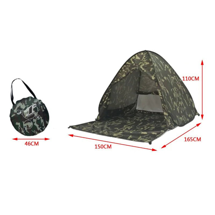 Automatische instant pop - up strandtent - UV - bescherming & waterdicht met deurgordijn - Bivakshop