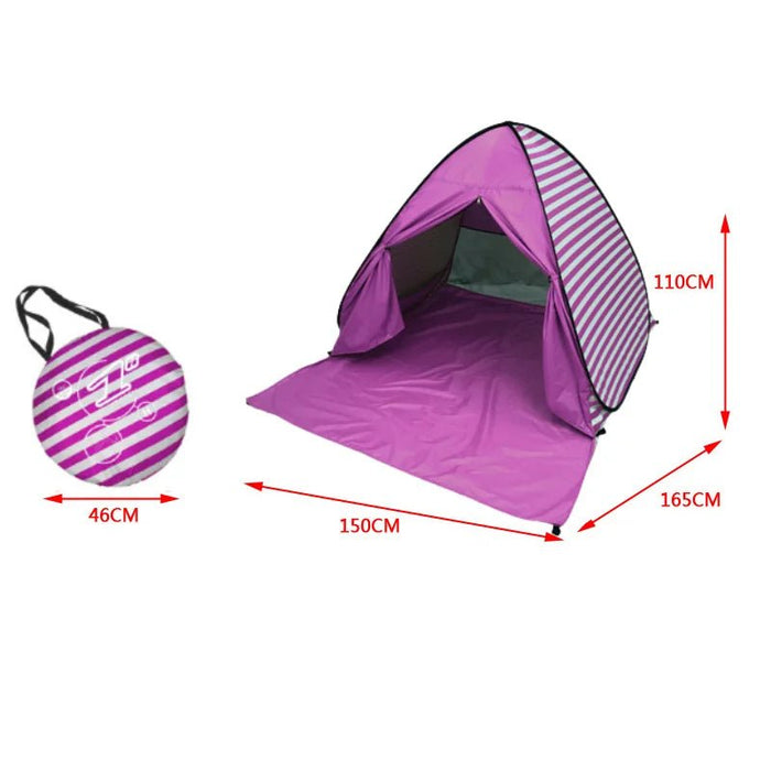 Automatische instant pop - up strandtent - UV - bescherming & waterdicht met deurgordijn - Bivakshop