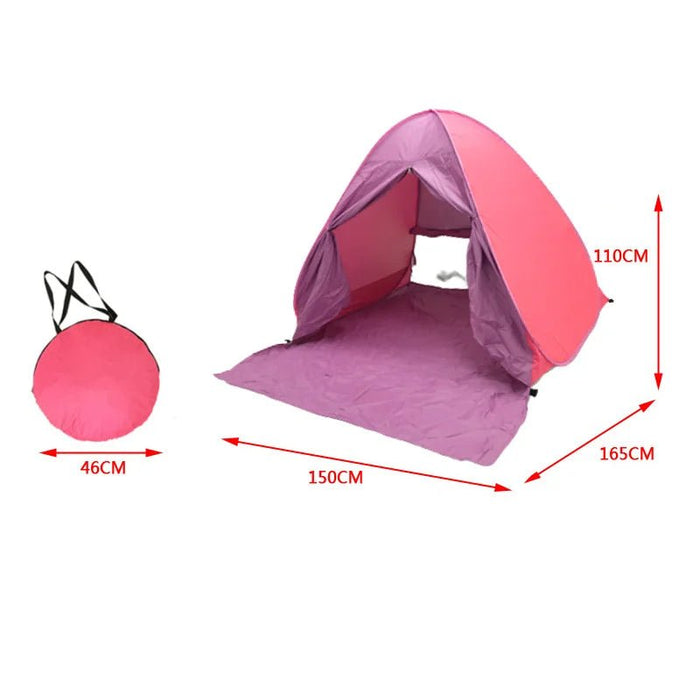 Automatische instant pop - up strandtent - UV - bescherming & waterdicht met deurgordijn - Bivakshop