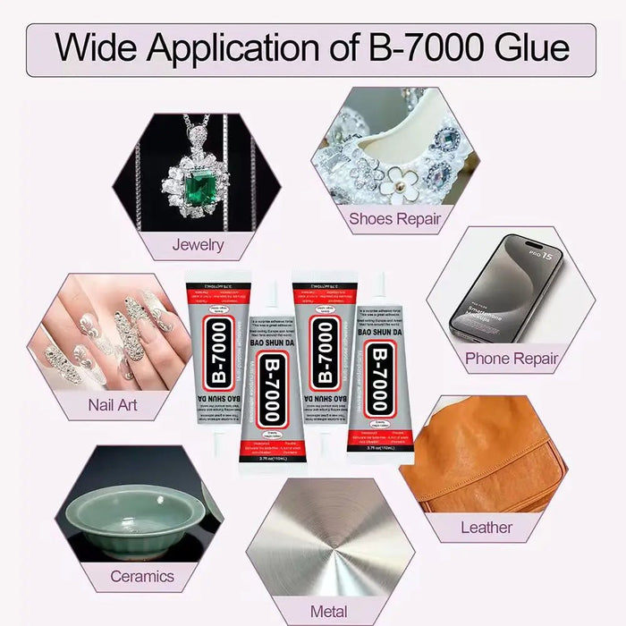 B7000 Universele Reparatielijm – Sterk, Waterdicht & Snelle Hechting (15 - 110ml) - Bivakshop