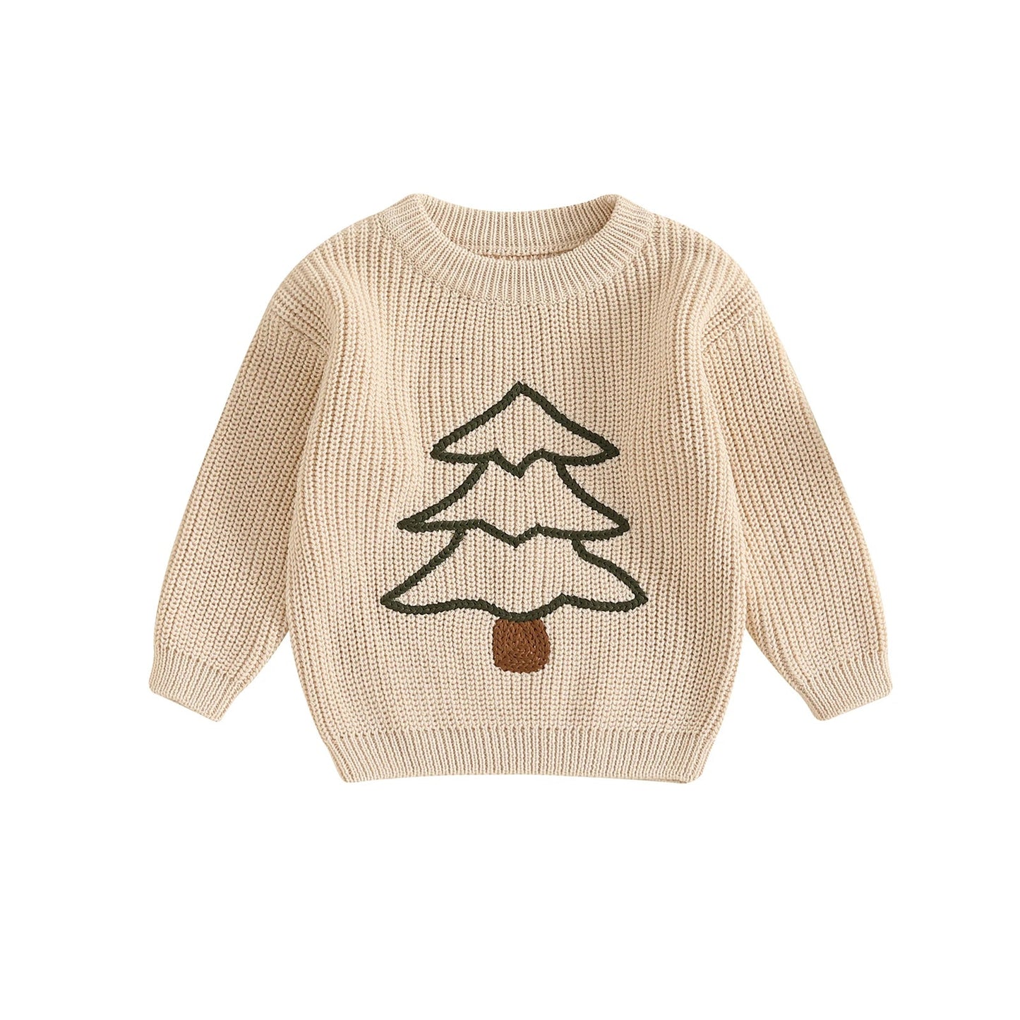 Baby kersttrui - Rendier en letter borduurwerk - Lange mouwen - Warme winterpullover - Bivakshop