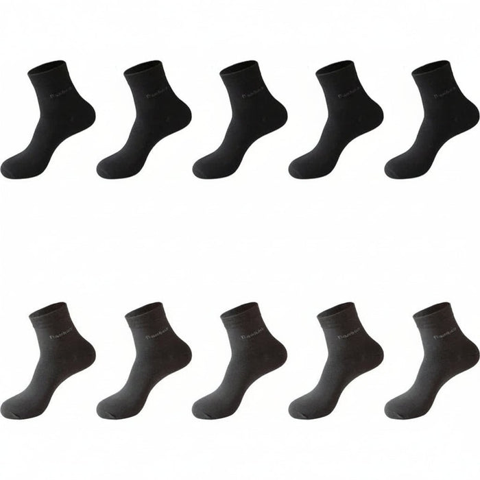 Bamboe Sokken Heren (10 Paar) – Ademend, Anti - Bacterieel & Comfortabel (Maat 38 - 46) - Bivakshop