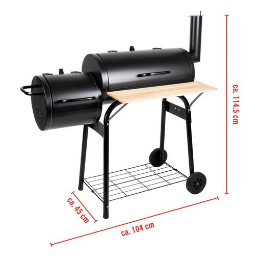 BBQ Collection - BBQ Grill Smoker – 104 x 58 cm – Houtskoolbarbecue voor Grillen & Roken - Bivakshop