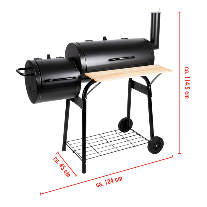 BBQ Collection - BBQ Grill Smoker – 104 x 58 cm – Houtskoolbarbecue voor Grillen & Roken - Bivakshop
