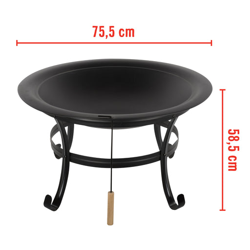 BBQ Collection - Vuurkorf XL – Ø 75,5 x 58,5 cm – Robuust Staal – Fire Bowl voor Tuin & Terras - Bivakshop