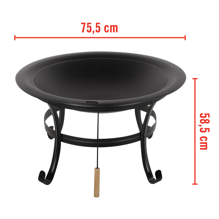 BBQ Collection - Vuurkorf XL – Ø 75,5 x 58,5 cm – Robuust Staal – Fire Bowl voor Tuin & Terras - Bivakshop