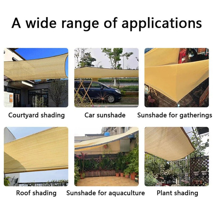 Beige zonnescherm net – Perforeerde hittebestendige zonwering voor tuin, terras & balkon - Bivakshop