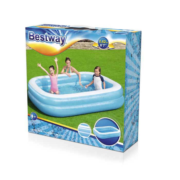 Bestway - Familiezwembad – 262 x 175 x 51 cm – 2 - Ring Comfort – Robuust PVC - Bivakshop