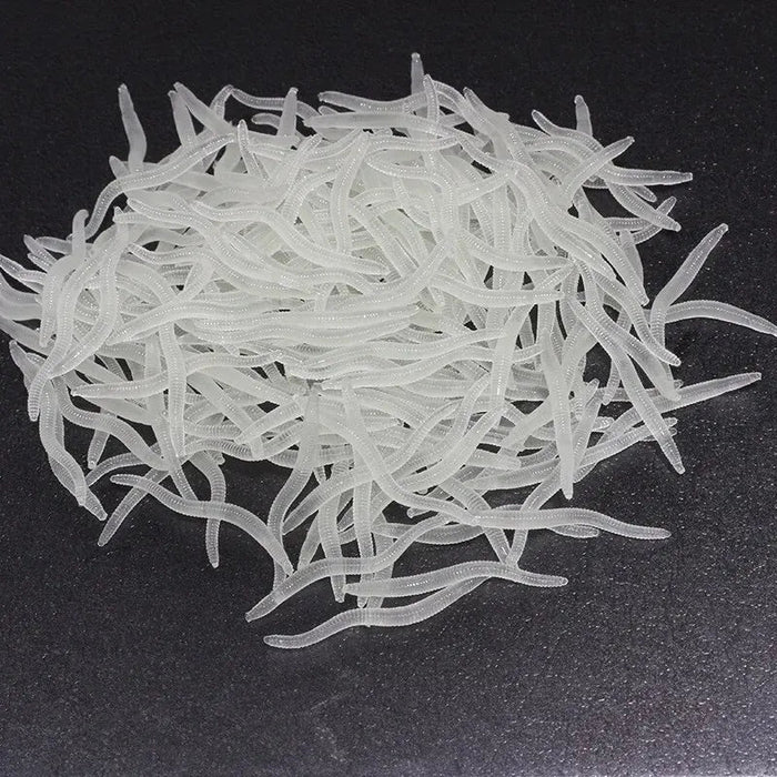 Bionic Rode Worm Lure (100 St.) – 3.5cm Realistische Siliconen Aas - Bivakshop