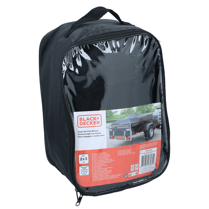 Black+Decker - Fijnmazig Trailernet – 2 x 3 Meter – Veilig & Duurzaam Ladingnet - Bivakshop