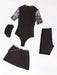 Bloemenprint badpak met rits - 4 delige set met zwemshorts - Cover up en zwemhoed - Bivakshop