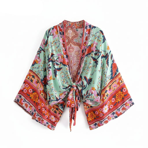 boho kimono bloemenprint zomer dames