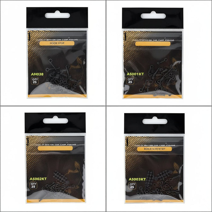 Boilie Screws & Rubber Stoppers Set (70x) – Rig Componenten - Bivakshop