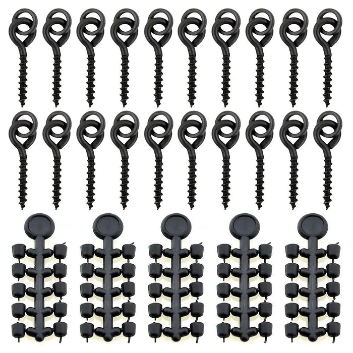 Boilie Screws & Rubber Stoppers Set (70x) – Rig Componenten - Bivakshop