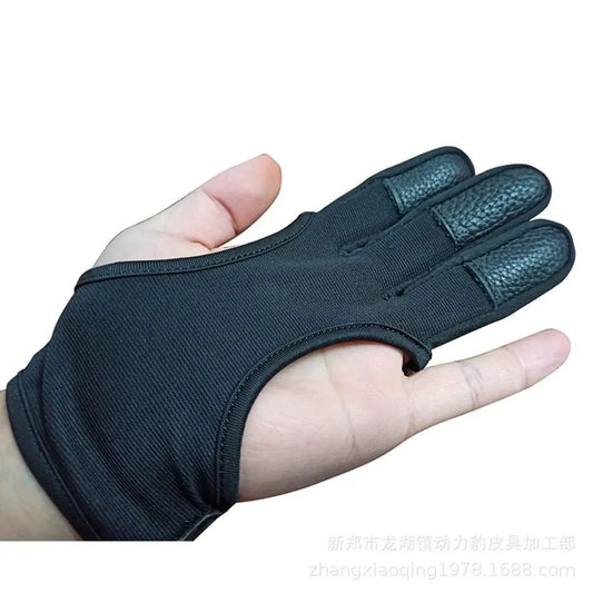 Boogschiet handschoen - Beschermende drievinger handschoen voor recurveboog en handboogschieten - Bivakshop