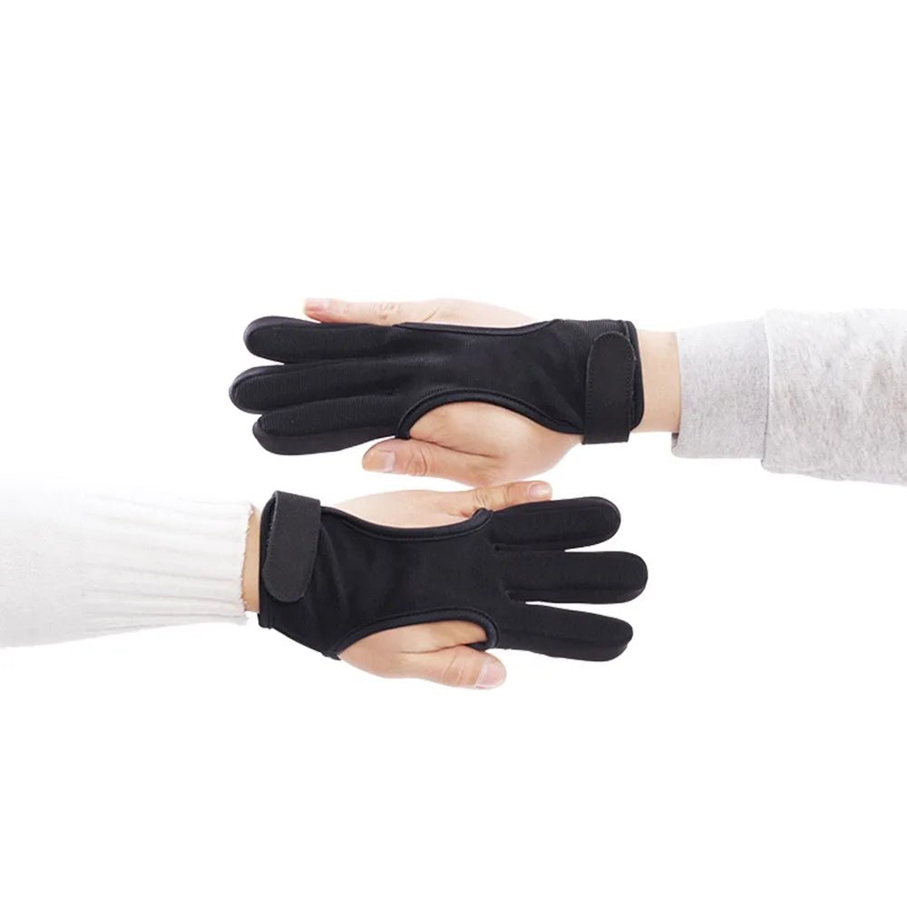 Boogschiet handschoen - Beschermende drievinger handschoen voor recurveboog en handboogschieten - Bivakshop