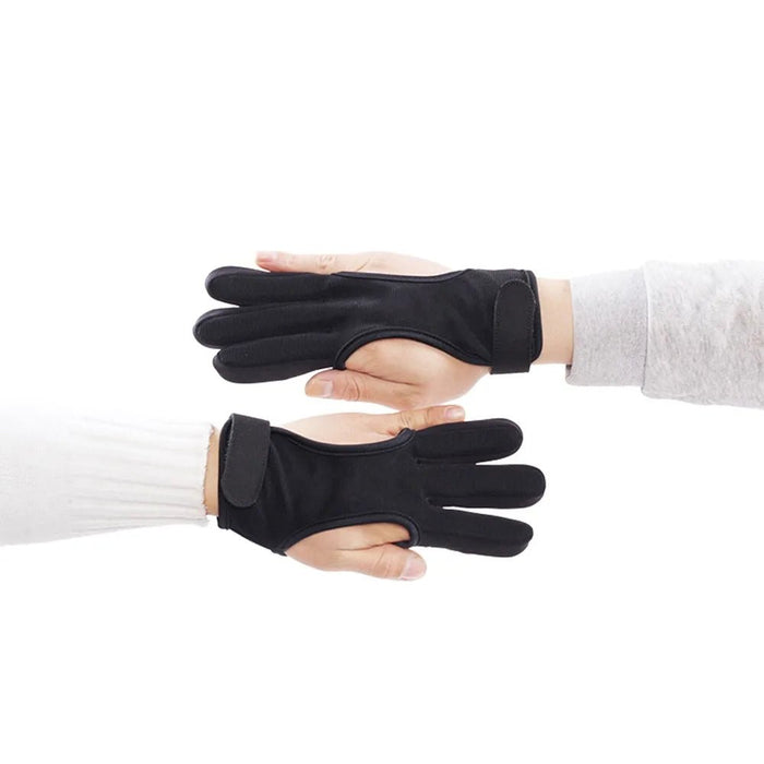 Boogschiet handschoen - Beschermende drievinger handschoen voor recurveboog en handboogschieten - Bivakshop
