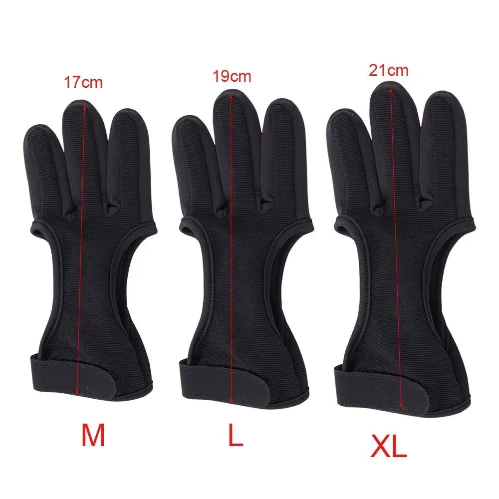 Boogschiet handschoen - Beschermende drievinger handschoen voor recurveboog en handboogschieten - Bivakshop
