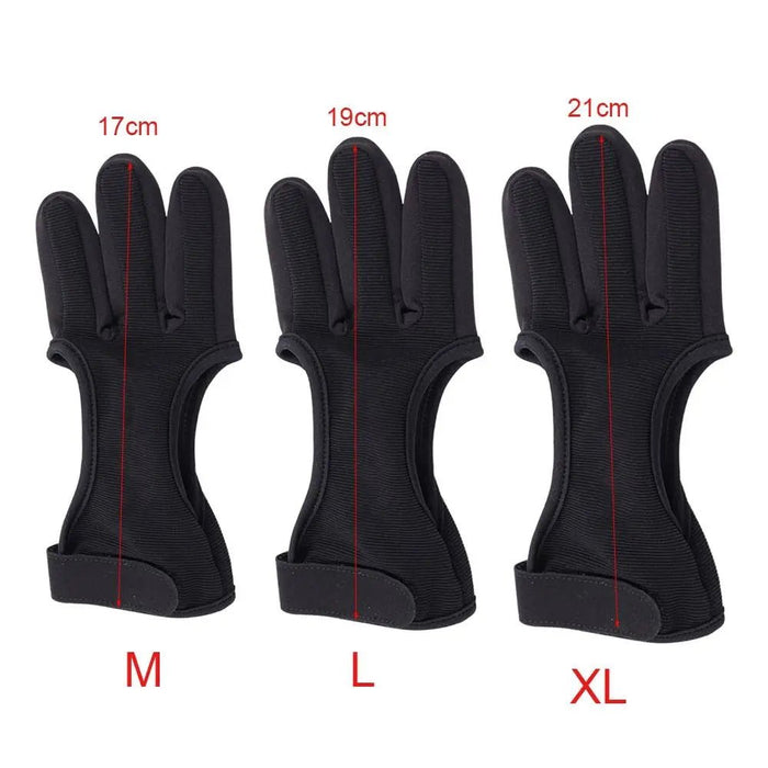 Boogschiet handschoen - Beschermende drievinger handschoen voor recurveboog en handboogschieten - Bivakshop