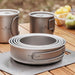 Boundless Voyage Titanium borden & schaaltjes Set – Opvouwbare handgreep – Lichtgewicht Camping Servies (5 stuks) - Bivakshop