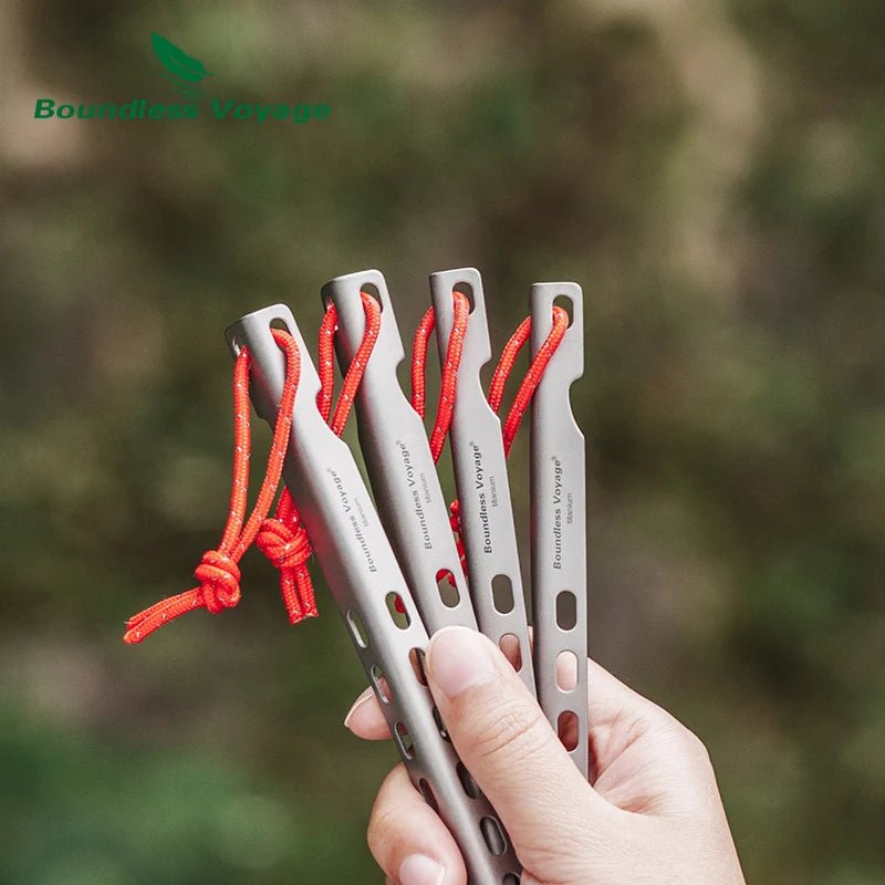 Boundless Voyage titanium tentharingen - Lichtgewicht en draagbaar - Voor outdoor en kamperen - Bivakshop