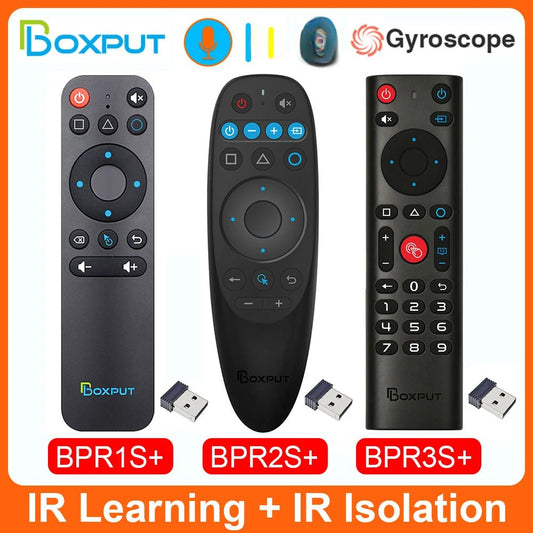 BOXPUT BPR1S/BPR2S/BPR3S Plus - Draadloze Air Mouse met voice control en IR - isolatie voor Smart TV Box - Bivakshop