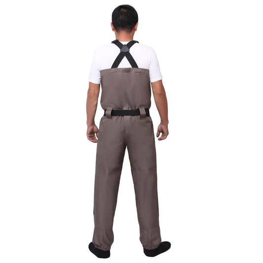 Bruine ademende vliegvis waadbroek – Lichtgewicht stockingfoot wader voor mannen & vrouwen - Bivakshop
