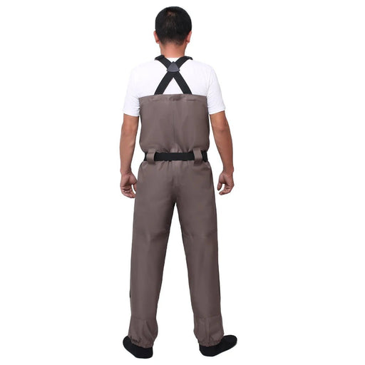 Bruine ademende vliegvis waadbroek – Lichtgewicht stockingfoot wader voor mannen & vrouwen - Bivakshop