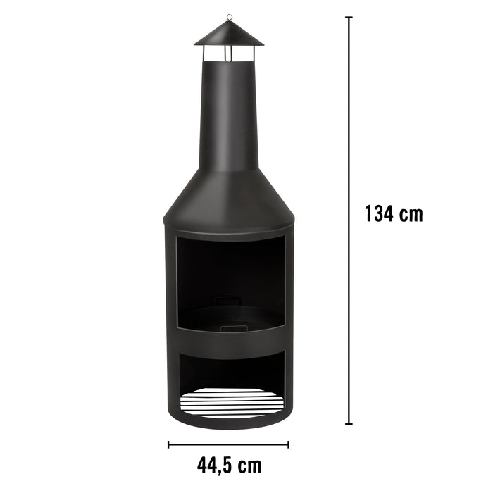 Buitenhaard met schoorsteen 134 × 44,5 × 44,5 cm – Modern & multifunctioneel - Bivakshop