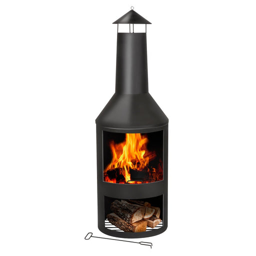 Buitenhaard met schoorsteen 134 × 44,5 × 44,5 cm – Modern & multifunctioneel - Bivakshop
