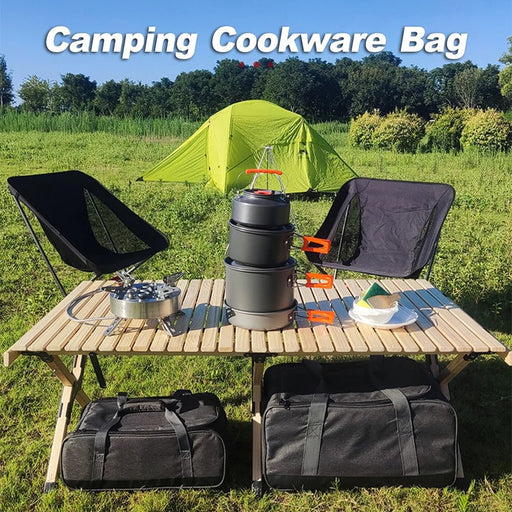 Camping Kookgerei Tas – Opbergzak voor kookgerei & outdoor kooktoestellen – M/L formaat met verstelbare vakken - Bivakshop