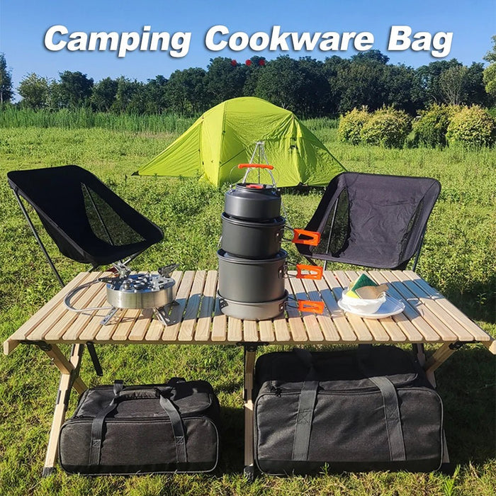 Camping Kookgerei Tas – Opbergzak voor kookgerei & outdoor kooktoestellen – M/L formaat met verstelbare vakken - Bivakshop