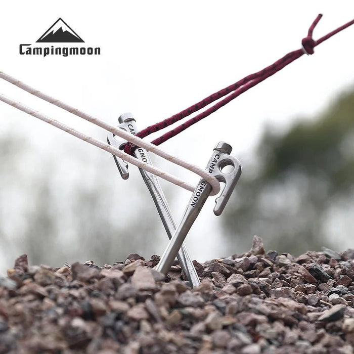 Campingmoon R40 - 4 haringen – 4 - delige set sterke 420 roestvrijstalen tentharingen voor vaste bevestiging - Bivakshop