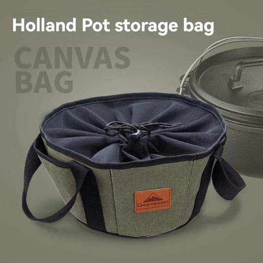 Canvas opbergtas voor barbecuepannen – Draagtas van dik canvas voor Dutch oven en kookgerei - Bivakshop