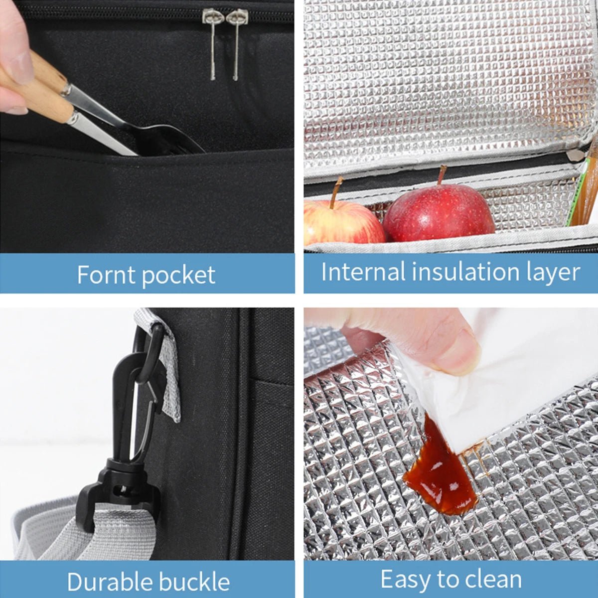 Capacity hand - held with shoulder strap insulated bag, lunch box bag, student thickened waterproof lunch bag。 - zmt - Bivakshop