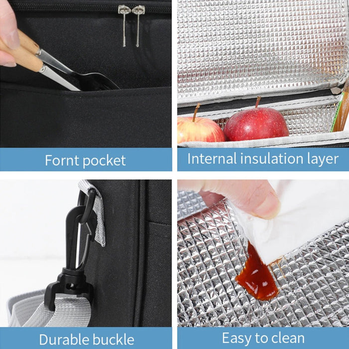 Capacity hand - held with shoulder strap insulated bag, lunch box bag, student thickened waterproof lunch bag。 - zmt - Bivakshop
