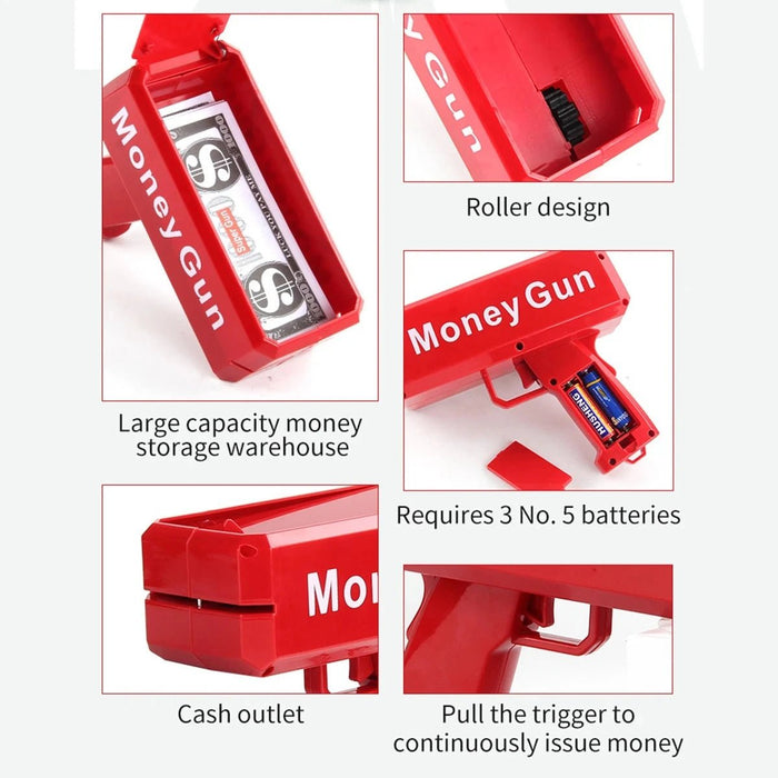 Cash cannon bankbiljetten shooter - interactief speelgoed voor feesten en evenementen - Bivakshop