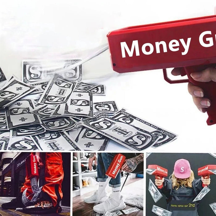 Cash cannon bankbiljetten shooter - interactief speelgoed voor feesten en evenementen - Bivakshop