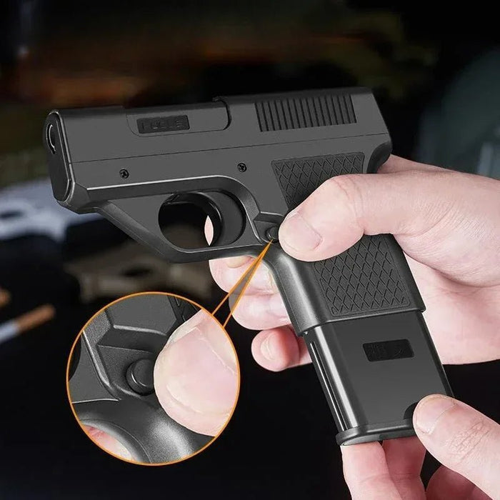 Clip Gun Type Butaan Gas Aansteker – Windproof jet vlam – 3 - in - 1 Sigarettenhouder – Blauw vuur – Mannen cadeau (zonder gas) - Bivakshop