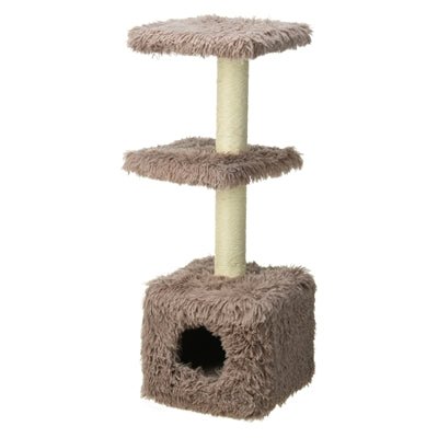 Compacte Krabpaal (89 cm) – Sisal & Pluche – Met Huisje & Ligplateaus - Bivakshop