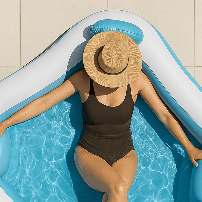 Creative Kids - Family Lounge Pool – 4 Zitplaatsen met Rugleuning – Comfortabel Opblaasbaar Gezinszwembad - Bivakshop