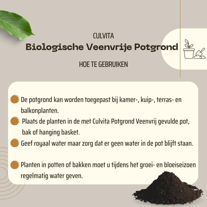 Culvita – Biologische Veenvrije Potgrond – 40L – Duurzaam & Turfvrij - Bivakshop