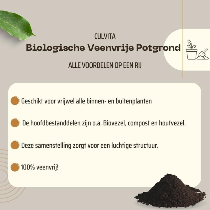 Culvita – Biologische Veenvrije Potgrond – 40L – Duurzaam & Turfvrij - Bivakshop